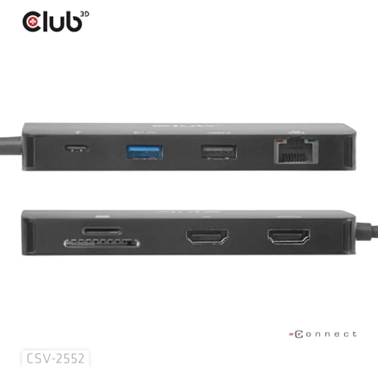 Club3D CSV-2552 USB-C® Dockingstation mit Dual HDMI, 4K60Hz, 4x USB-Anschlüssen, integrierten Micro SD/SD-Kartenlesern, RJ45 und Power Delivery 3.0 – Bild 8
