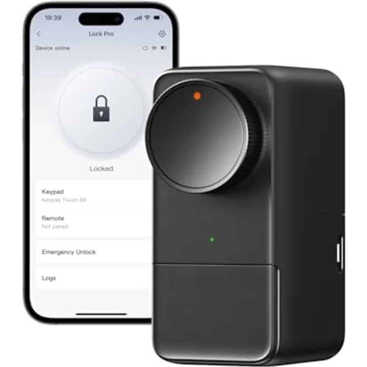 SwitchBot Smart Lock Pro - Smartes Türschloss, Elektronisches Türschloss für die Vordertür, Schnell an dem vorhandenen Türriegel installiert, Türöffner per App, Alexa, Google - Hub erforderlich – Bild 1