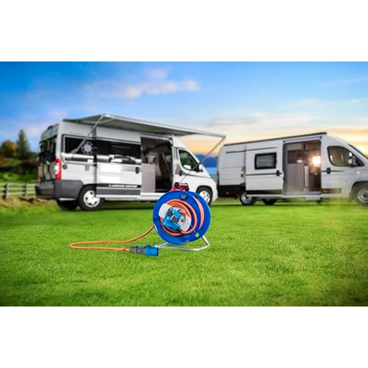 Brennenstuhl Camping-Kabeltrommel mit 25m Kabel in orange (E Kabeltrommel mit E-Winkelkupplung inkl) - 1182470100 – Bild 5