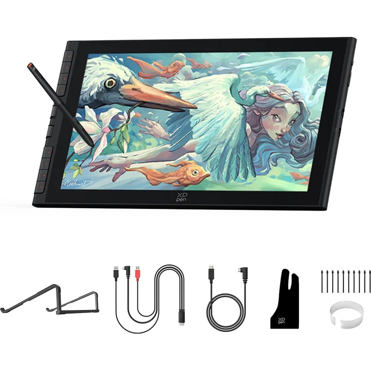 XP-Pen Artist 16 3rd, Grafiktablett mit 15,4 Zoll Full HD Display, 16384 Druckstufen, 99 % sRGB – Ideal für Digitalkunst und Grafikdesign
