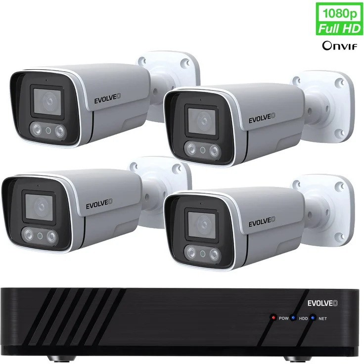 Evolveo DET-IP8, Kabelloser Bullet Überwachungskamera mit Wi-Fi/RJ-45 für den Außenbereich, 20 m Reichweite, CMOS