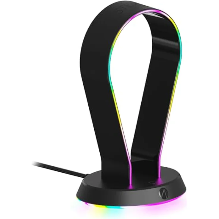 Stealth LED Light Up Gaming Headset Ständer in Schwarz für PS4, PS5, Xbox, Switch und PC - USB-betrieben mit Aufbewahrungsbasis und 12 RGB Beleuchtungsmodi – Bild 2