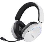 Trust Gaming GXT 491W Fayzo 7.1 Gaming Headset Bluetooth + RF 2.4 GHz, 22 Stunden Akkulaufzeit, 35% Recyclingkunststoff, RGB Over-Ear Kopfhörer Kabellos Bluetooth PC PS5 PS4 Switch - Weiß
