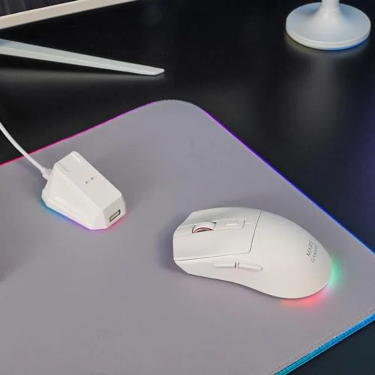 Mars Gaming MM-T3W, Gaming Maus mit 14400 DPI, kabellos und kabelgebunden, ergonomisches Design für Rechtshänder, schwarze Beleuchtung – Bild 6