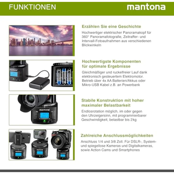 Mantona Turnaround 360 Advanced 3 - elektrischer Panoramakopf – Bild 4