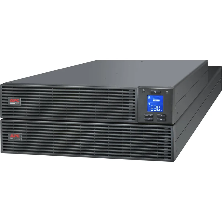 APC Easy UPS On-Line, 5kVA/5kW, Rackmontage 2HE, 230V, Festverdrahteter 3-adriger Ausgang, Kartensteckplatz, LCD, ohne Batterie und Rackkit
