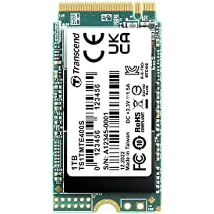 Transcend MTE400S 1 TB NVMe PCIe Gen3 x4 M.2 2242 Internal Solid State Drive (SSD) 3D TLC NAND (TS1TMTE400S) – Bild 1