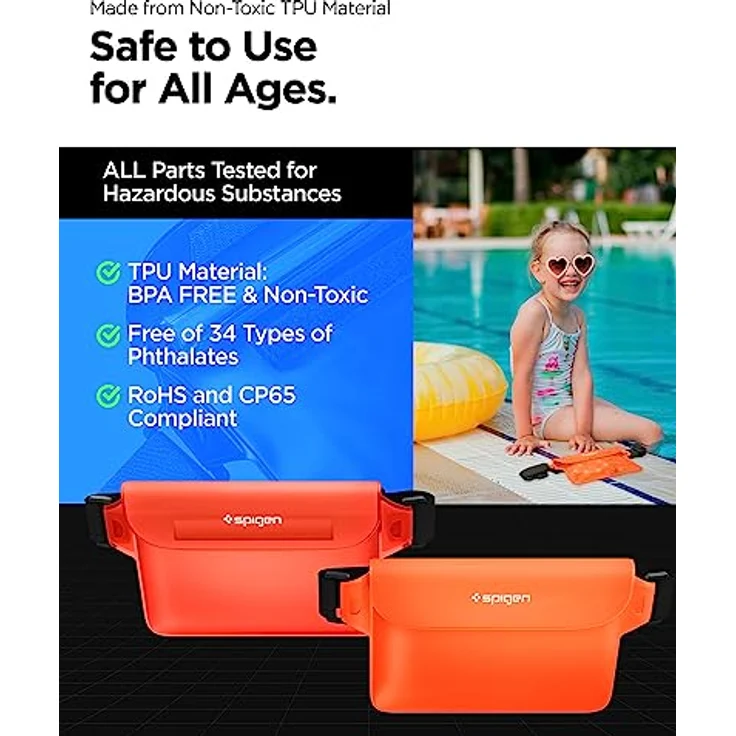 Spigen Aqua Shiela, Wasserdichte Tasche IPX8, 2er Pack für iPhone 16/15/14/13, Galaxy S25/S24/S23 und alle Smartphones, Sunset Orange – Bild 5