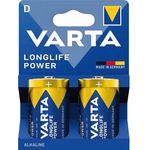 VARTA LONGLIFE Power Batterie, 2er Pack Mono / D / LR20, 1,5 V, Alkali-Mangan