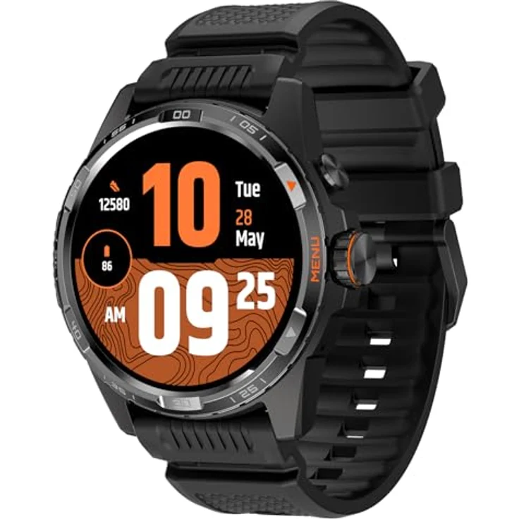 Ticwatch Atlas Smartwatch für Männer Android Wear OS Outdoor 90 Std. Akku 110+ Trainingsmodi Heatmap Sturzerkennung - Stahl/Saphirglas - Schwarz – Bild 1