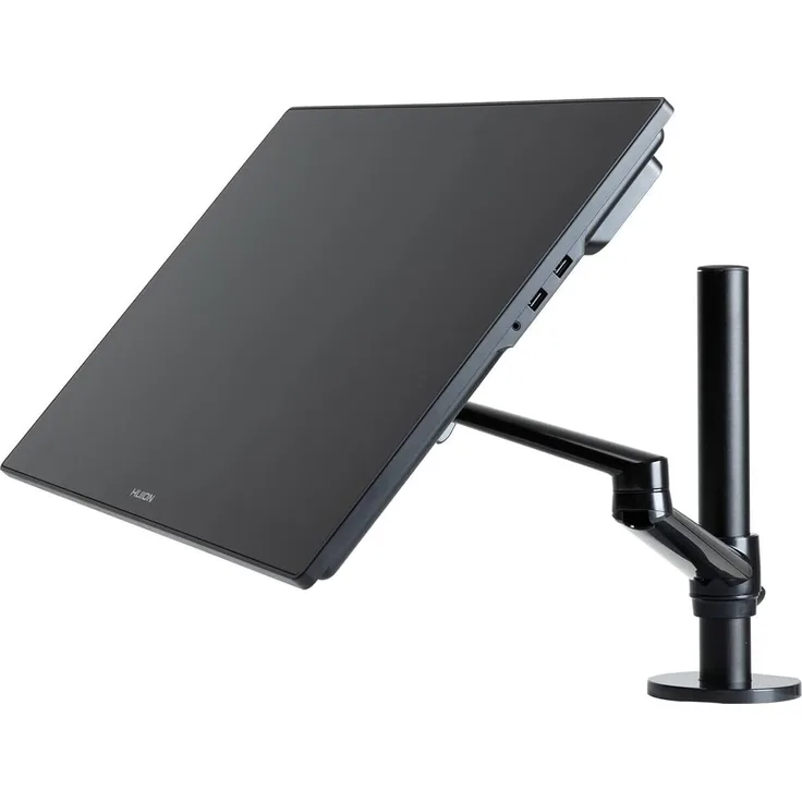 Huion Einzelner Monitorarm ST410, Höhenverstellbare Monitorarmhalterung bis zu 8 kg, VESA 75mm, Ergonomische Neigbare und Drehbare Monitorhalterung, Schwarz