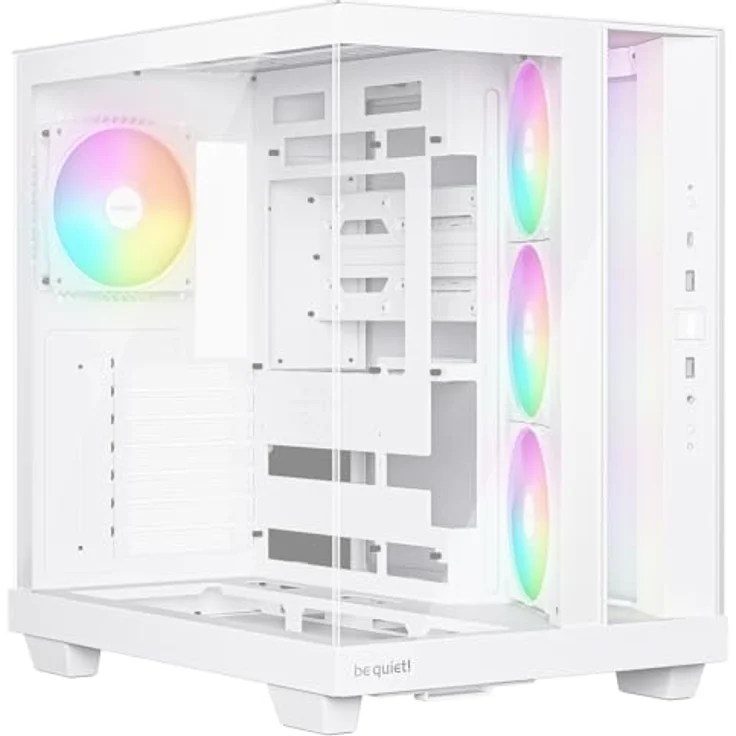 be quiet! LIGHT BASE 500 LX White, Midi-Tower PC-Gehäuse für Mini-ITX, microATX und ATX, 4 vorinstallierte Lüfter, bis 10 Lüfterplätze, CPU-Kühler bis 185 mm, Grafikkarten bis 400 mm – Bild 1