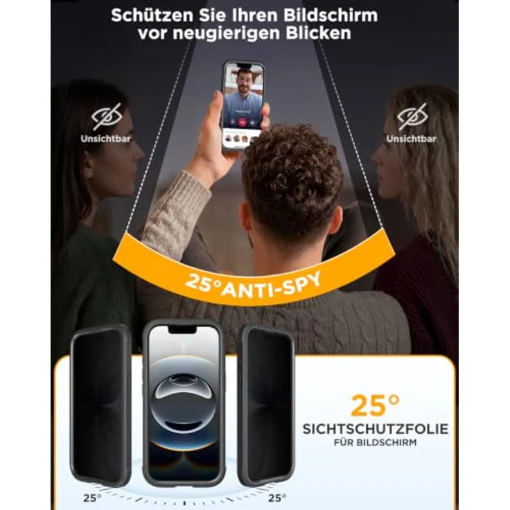 Miracase iPhone 17e/16e Hülle, 360° Ganzkörper-Schutz mit ANTI-SPY Schutzfolie und kompatiblen MagSafe-Magneten – Bild 2
