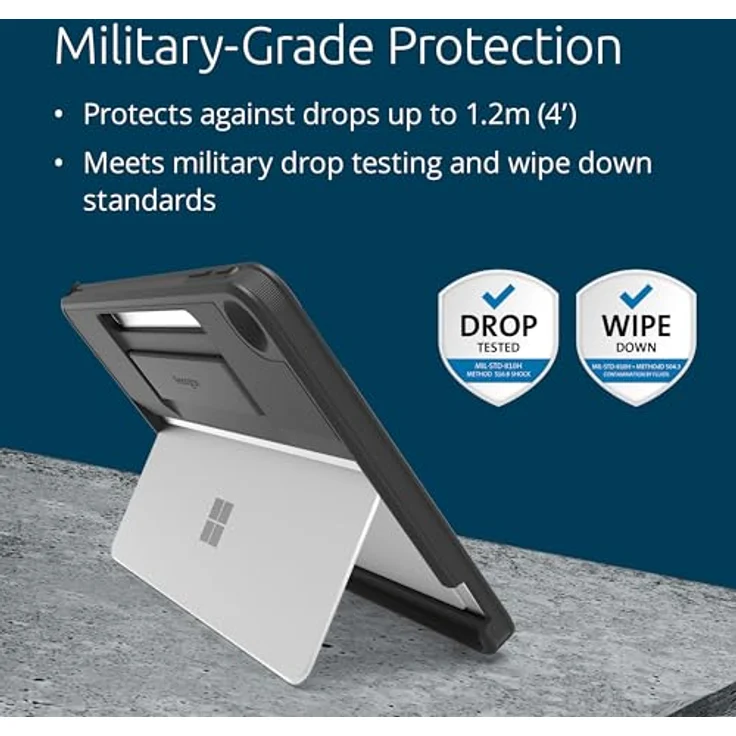 Kensington Blackbelt EQ Rugged Case für Microsoft Surface Pro 12 Zoll 1st Edition, leichte Schutzhülle in Militärqualität, kompatibel mit Kickstand, Schwarz, K96542EU – Bild 3
