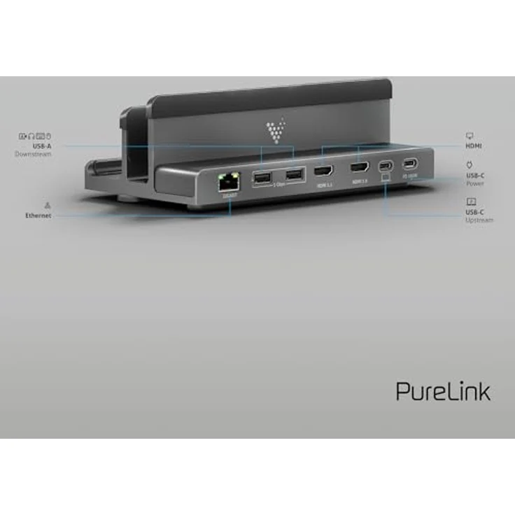 PureLink Vuelogic USB C Docking Station Dual Screen, 7-in-1 Multifunktionale Dockingstation Laptop, 2X HDMI 4K / 8K Unterstützung, Ethernet, Multiport, Schwarz – Bild 5