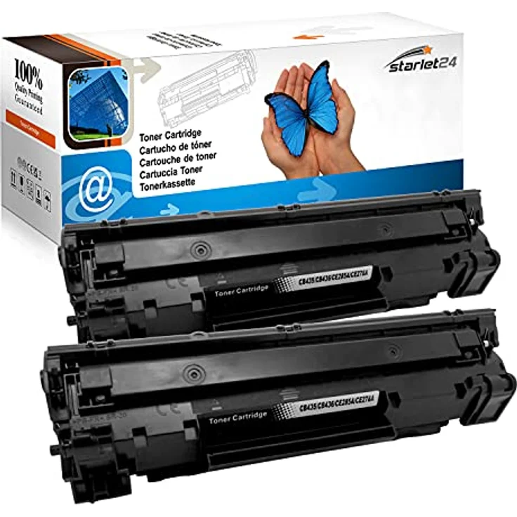 Starlet24 2X 85A Toner ersetzt für HP 85A CE285A, Schwarz, hohe Ergiebigkeit mit 2.000 Seiten pro Kartusche – Bild 1