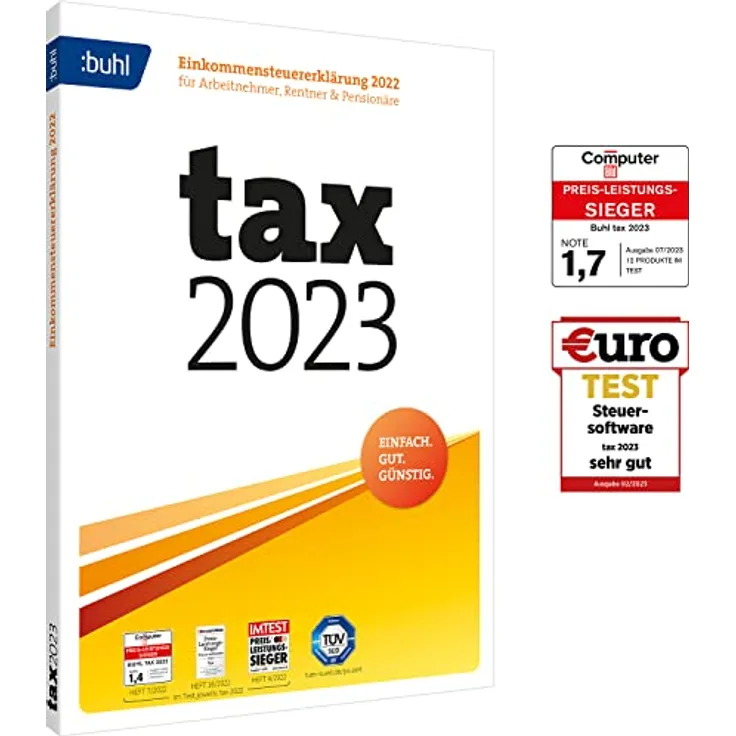 Tax 2023 DVD Box (für Steuerjahr 2022): Einkommensteuererklärung 2022 für Arbeitnehmer, Rentner und Pensionäre (Buhl Finance)