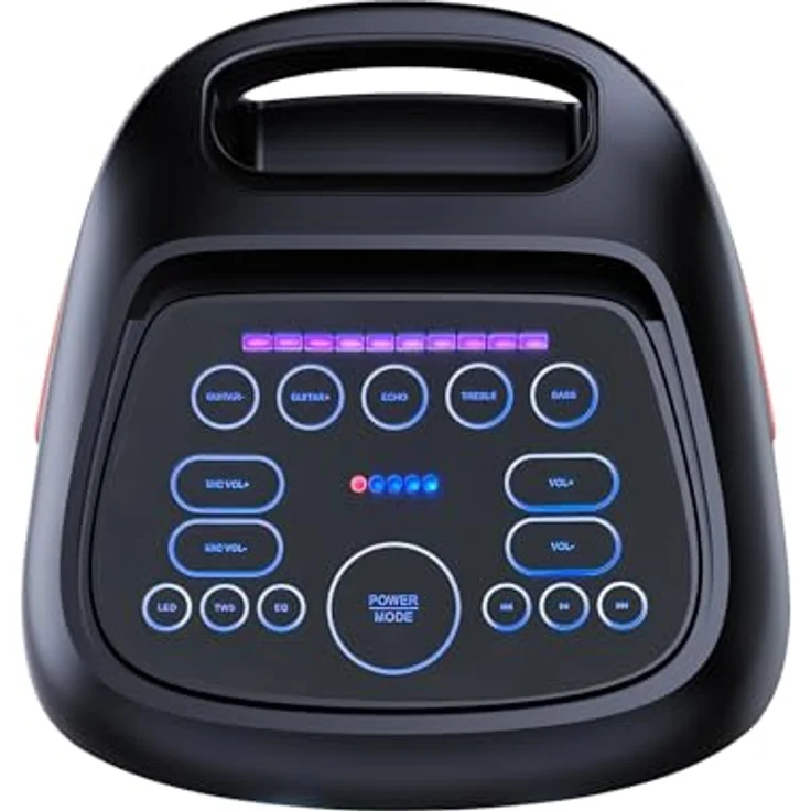DENVER BPS-370, Bluetooth Lautsprecher mit 100 W RMS, synchronisierten LED-Effekten und IPX4 Spritzwasserschutz, tragbar mit Griff und Rollen – Bild 8