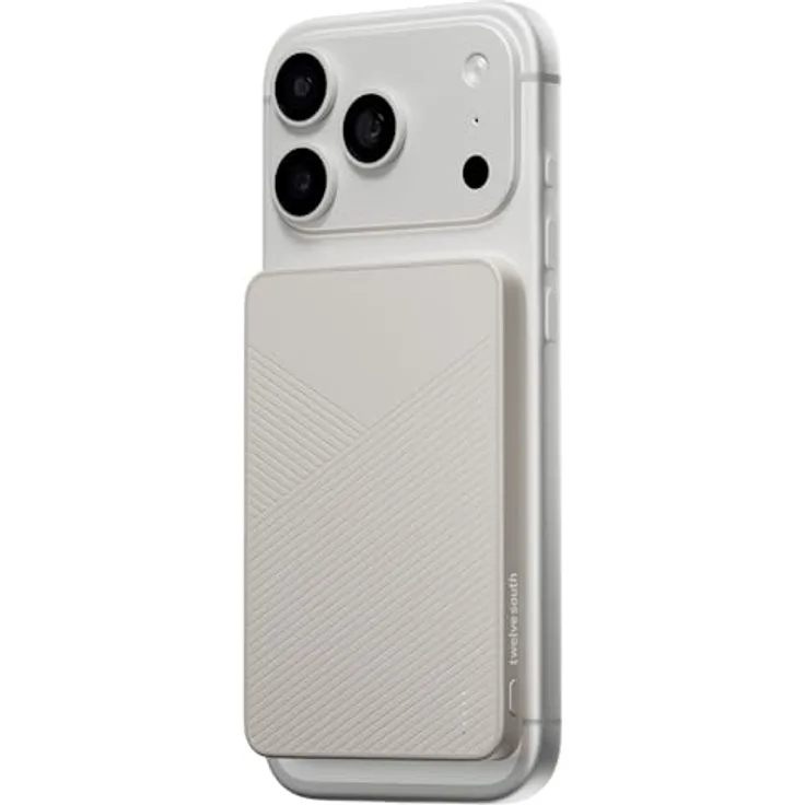 Twelve South PowerCapsule Dune, 5000 mAh Powerbank mit magnetischem Design und Qi2-zertifiziertem kabellosen Laden