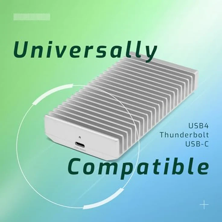 OWC Express 1M2 tragbares NVMe Thunderbolt (USB-C) SSD-Laufwerk USB4, externes SSD-Gehäuse mit Aluminium-Kühlkörper (nur Gehäuse) – Bild 3