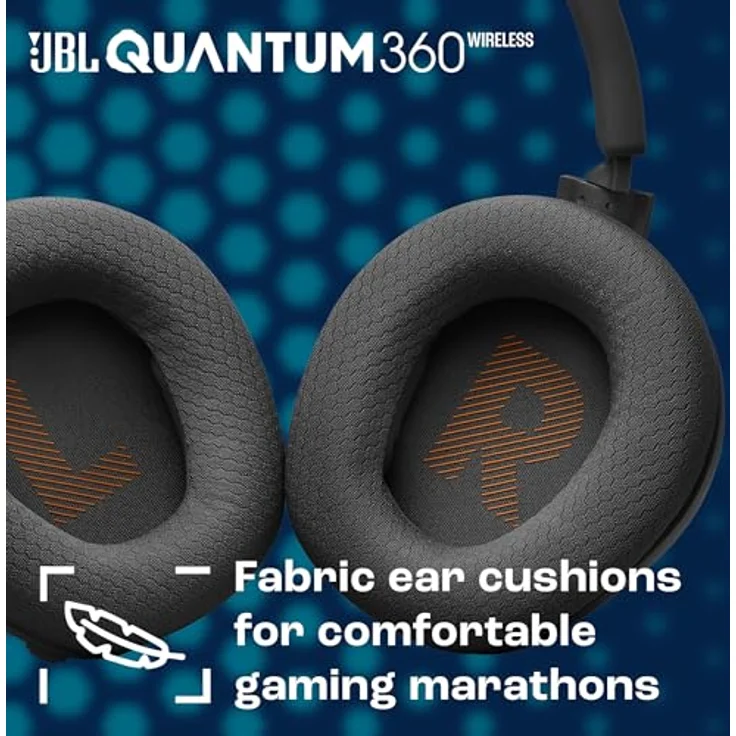 JBL Quantum 360 Kabellose Over-Ear Gaming-Kopfhörer mit 2,4 GHz/Bluetooth Dual Wireless-Verbindung, 22-Stunden-Akku, Multi-Plattform-Kompatibilität, abnehmbarem Mikrofon mit Stummschaltung, Schwarz – Bild 3