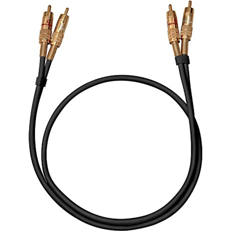 OEHLBACH NF 1 Master 50 - Hervorragendes analoges Stereo Audio-Cinchkabel - 2x Cinch/2x Cinch, Vollmetallstecker, Schirmung - 0,50 m - schwarz – Bild 1