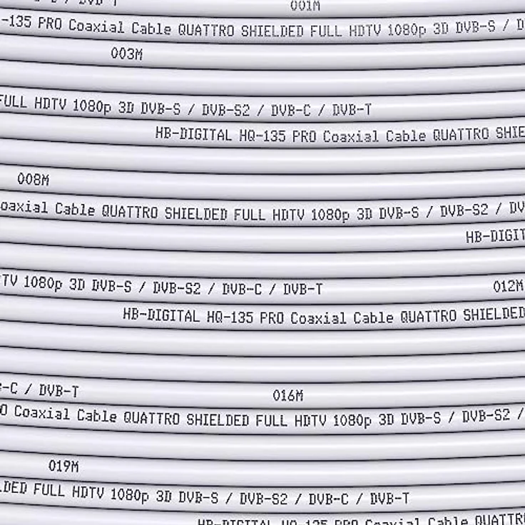 135dB 100m Koaxial SAT Kabel HQ-135 PRO 4-fach geschirmt für DVB-S / S2 DVB-C und DVB-T BK Anlagen + 10 vergoldete F-Stecker SET Gratis dazu – Bild 4