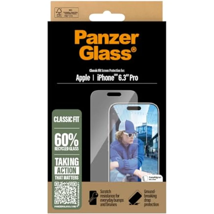 Panzer Glass PanzerGlass Klassische Passform Displayschutzfolie für Apple iPhone 16 Pro 6,3 Zoll 2024, gehärtetes Glas, Anti-Fingerabdruck, einfache Installation, – Bild 4