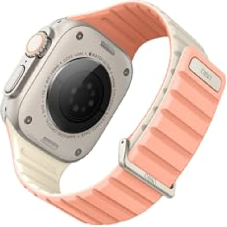 Uniq Revix Evo, Uhrenarmband für Apple Watch 1/2/3/4/5/6/7/8/9/SE/SE2/Ultra/Ultra2, reversibel, aus Silikon und Edelstahl, 43/44/45/49mm, pink – Bild 2