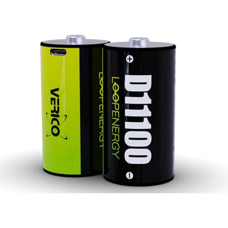 VERICO LoopEnergy Größe D, Mono, CR20-2er Pack, 11100mWh / 7400 mAh, USB Type-C Rechargeable Battery, Li-Ion, Including 1 Type A to 2 Type C Charge Cable – Bild 3