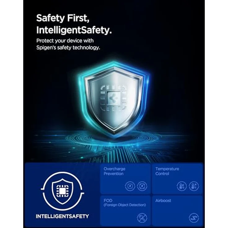 Spigen Essential EF302MOQ, 2-in-1 Magnetischer MagSafe Wireless Charger, 25 W Schnellladen, Schwarz – Bild 7