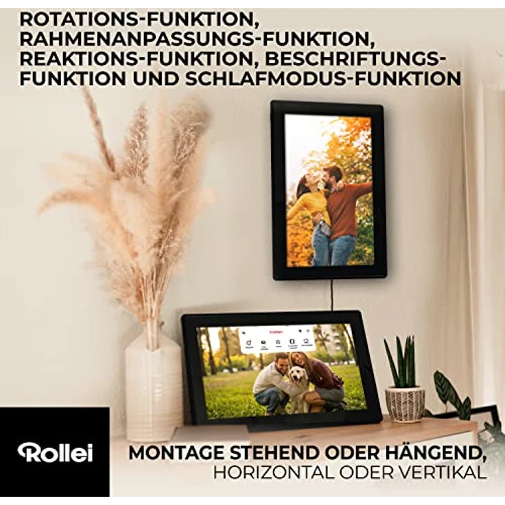 Rollei Smart Frame WiFi 150 in schwarz. 15.6 Zoll digitaler Bilderrahmen mit WiFi-Funktion zur Wiedergabe Ihrer Fotos und Videos mit Ton. – Bild 5