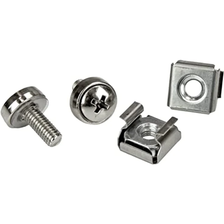 StarTech.com M5 Rack Schrauben und M5 Käfigmuttern - 20 Pack - M6 Muttern - Server Schrank Montageschrauben 12mm – Bild 1