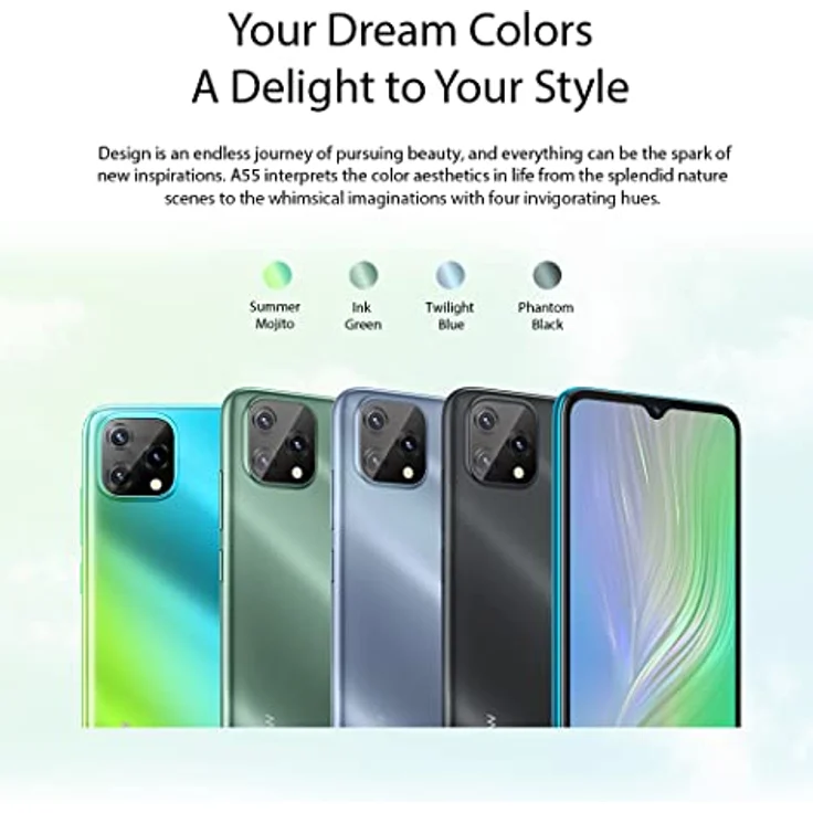 Blackview A55 4G Smartphone ohne Vertrag Ggünstig, 6,53 Zoll HD+ Bildschirm, MT6761V 2,0 GHz 3GB+16GB, 5MP+8MP Kamera, 4780mAh Akku, Android 11 DUAL SIM Handy GPS Gesichts Entsperrung Blau – Bild 5