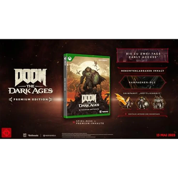 Xbox DOOM: The Dark Ages - Premium Edition | Xbox Series X, Dark Fantasy/Sci-Fi-Setting, Early Access, DLC, digitales Artbook, Soundtrack, Skinpaket "Göttlichkeit" – Bild 3