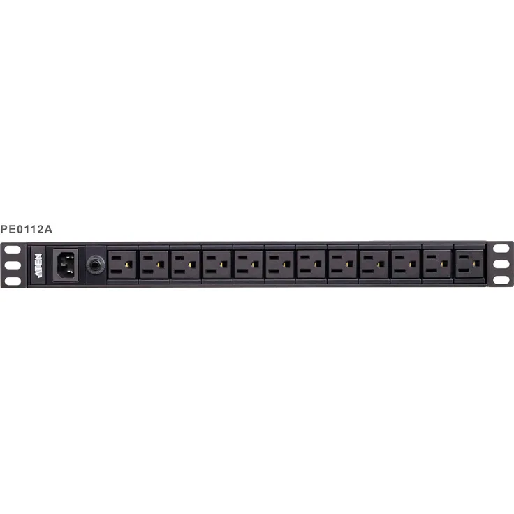 ATEN PE0112G Basic PDU, 19" Rack-montierbare Stromverteilungseinheit mit 12x C13 Anschlüssen, 10A, 2400 VA, 1U
