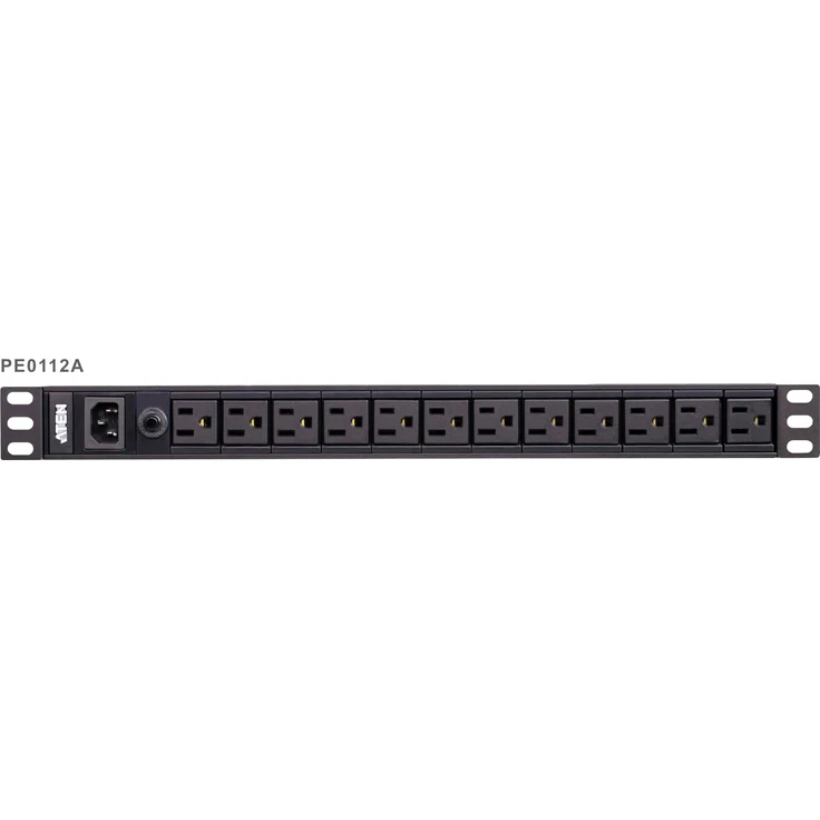 ATEN PE0112G Basic PDU, 19" Rack-montierbare Stromverteilungseinheit mit 12x C13 Anschlüssen, 10A, 2400 VA, 1U