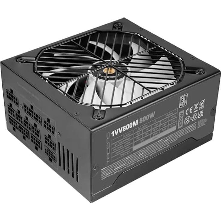 Tacens Valeo V 800M, ATX 3.1 Netzteil 800W, 80Plus Silver, AI2-RPM FDB 140mm Lüfter, modulare Kabelmanagement, schwarz