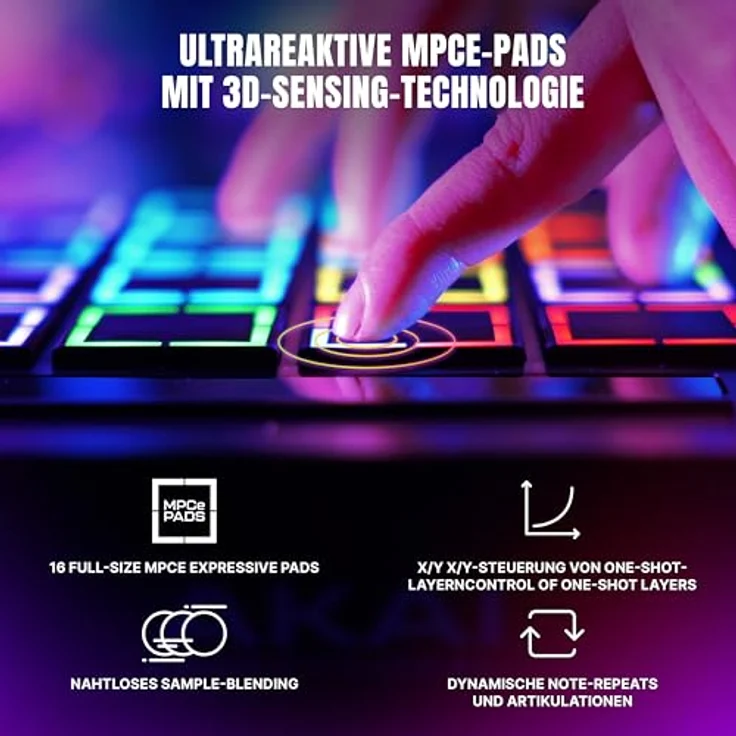 Akai Professional MPC Live III, tragbares Musikproduktions-Center mit 8-Kern-Prozessor, 8 GB RAM, 7" Multi-Touch-Display, integriertem Mikrofon und Stereo-Lautsprechern – Bild 4