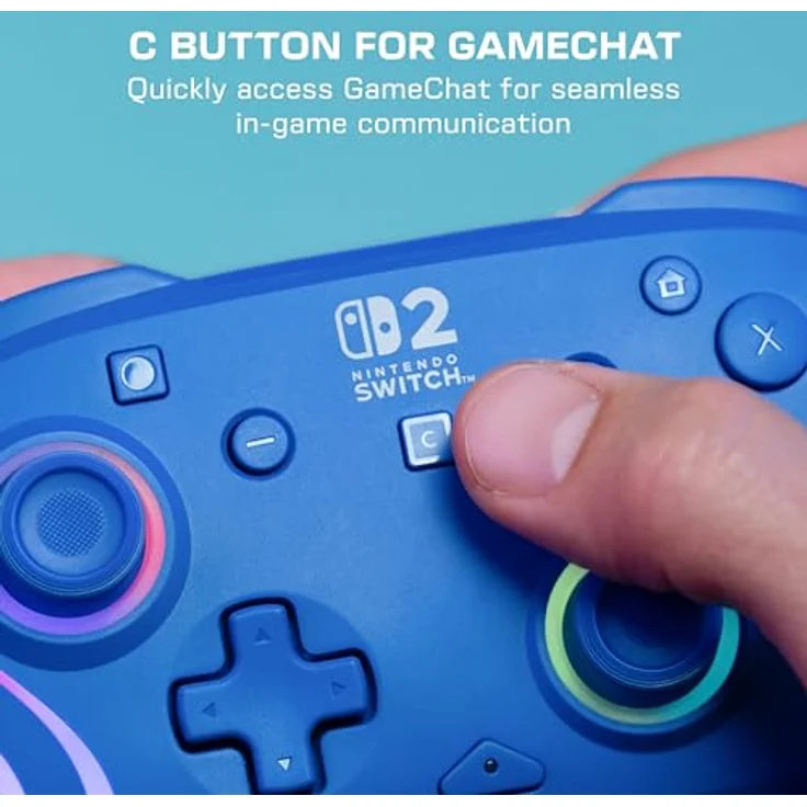 Turtle Beach Afterglow Wave Wireless RGB Gaming Controller für Nintendo Switch 2, blaue Beleuchtung, 20 Stunden Akkulaufzeit, TMR Sensortechnologie – Bild 5