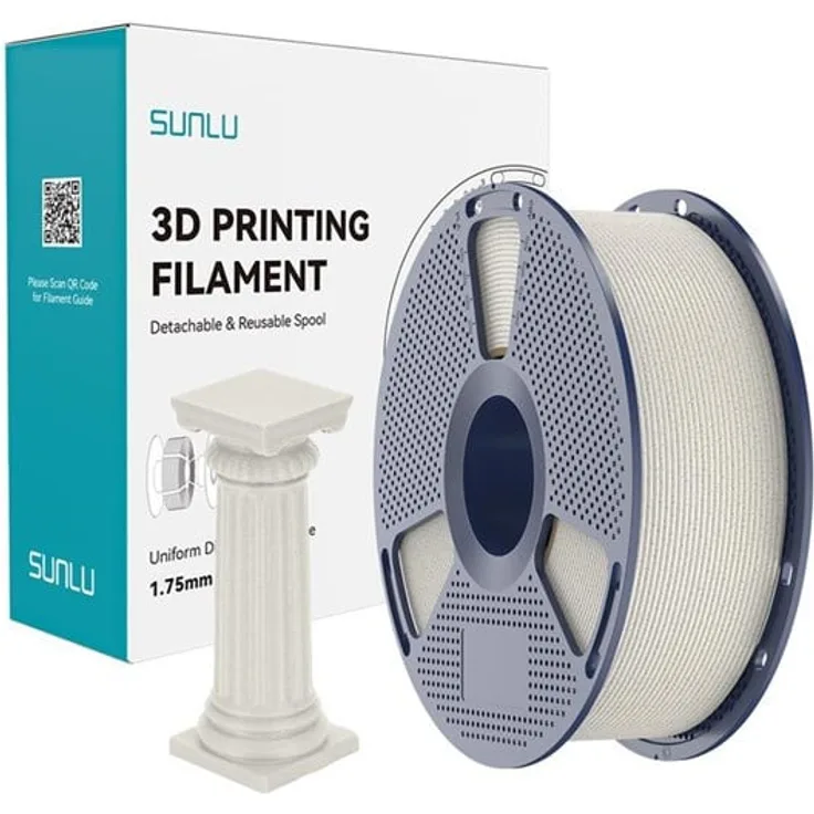 Sunlu PLA High-Speed Marble Filament, kastanienbraun für realistische 3D-Drucke mit steinähnlicher Optik
