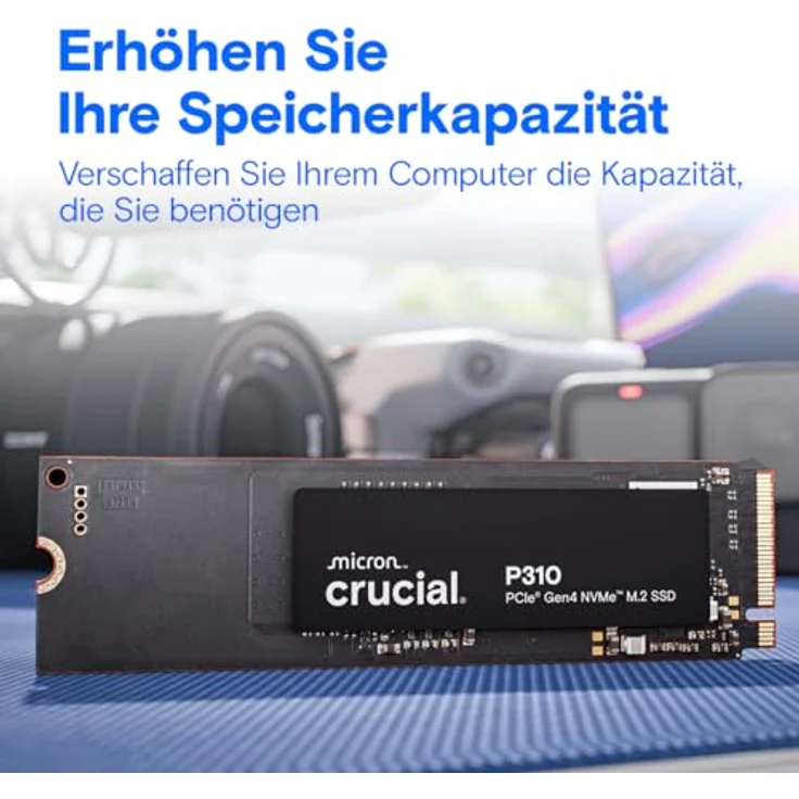 Crucial P310 SSD 4TB M.2 2280 - CT4000P310SSD801, PCIe Gen4 NVMe, bis zu 7100 MB/s, schwarz – Bild 3