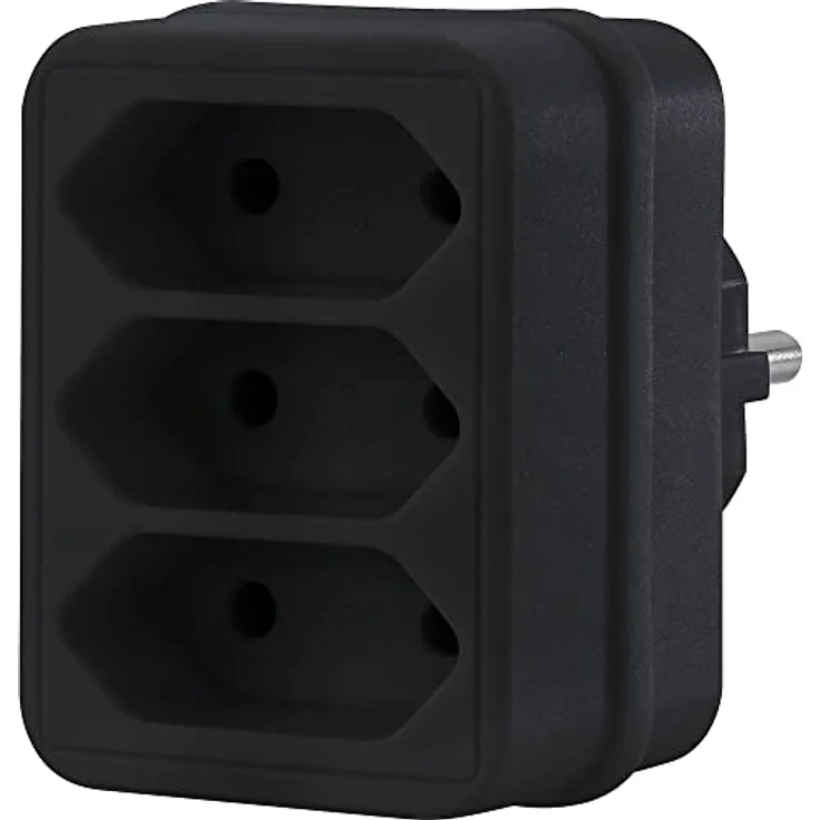 Sygonix SY-4673754 Steckdosen-Verteiler, 4-fach, schwarz – Bild 1