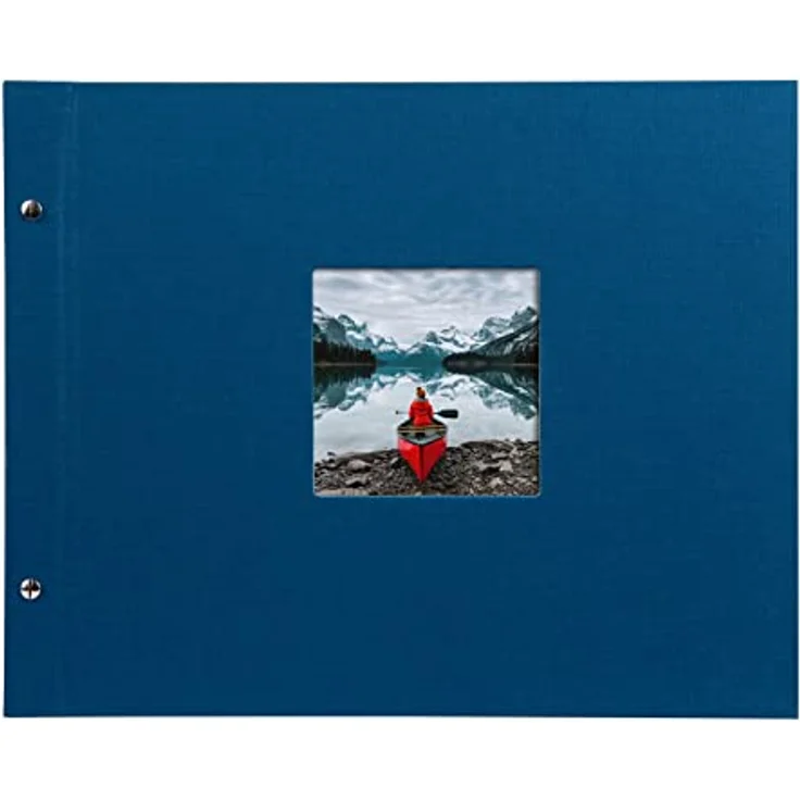 goldbuch Schraubalbum mit Fensterausschnitt, Bella Vista, 39 x 31 cm, 40 weiße Seiten mit Pergamin-Trennblättern, Erweiterbar, Leinen, Blau, 28895 – Bild 3