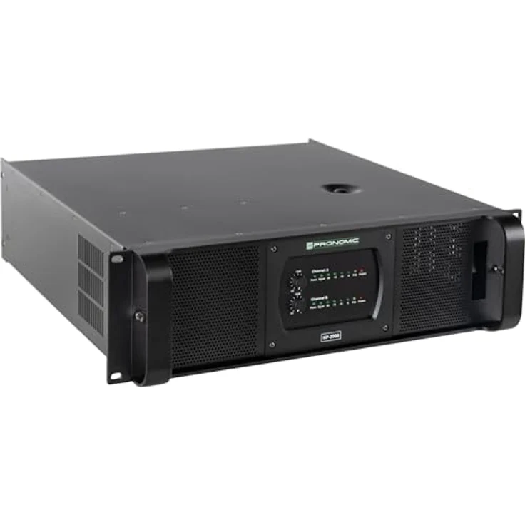 Pronomic HP-2000 Endstufe 2x 3000 Watt - Schwarz, PA-Verstärker mit Zuschaltbaren Hoch-/Tiefpassfiltern und einstellbarer Crossover-Frequenz – Bild 2