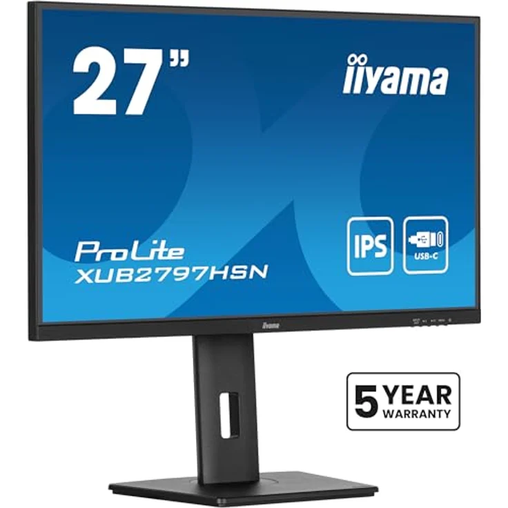 iiyama Prolite XUB2797HSN-B2 27" IPS LED-Monitor Full-HD 100Hz USB-C Dock 65W LAN schwarz – Bild 2