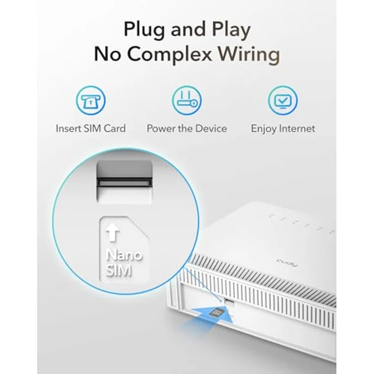 Cudy LT500E 4G LTE Cat 4 Modem-Router mit SIM-Kartensteckplatz, AC1200 WiFi, OpenVPN, Wireguard, IPsec, VPN-Client, Antennen Interno, Mesh – Bild 3