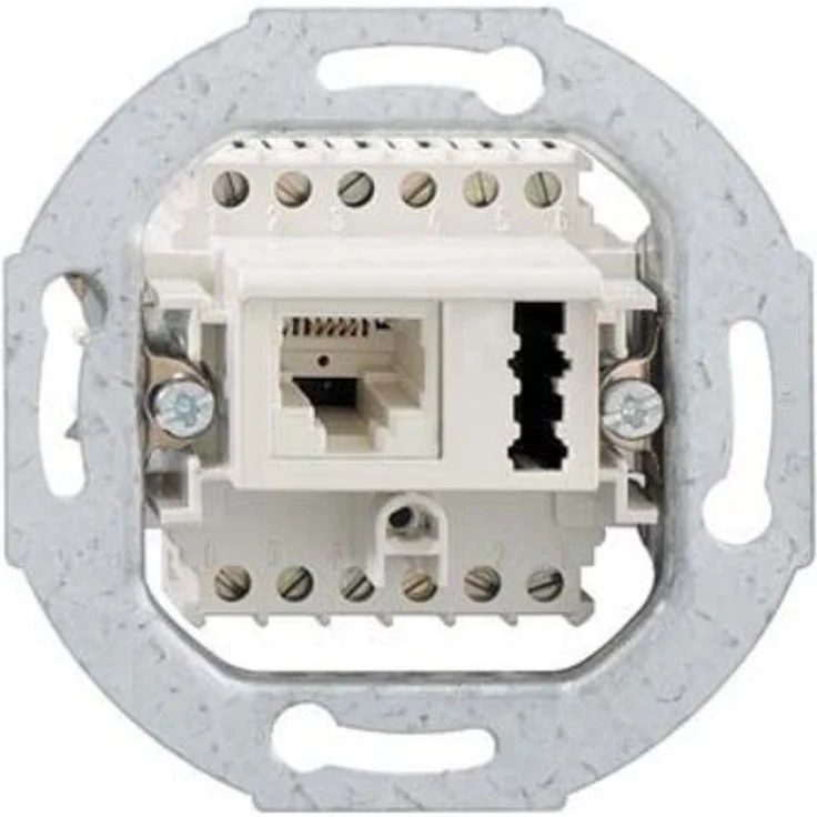 Rutenbeck IAE/UAE8(6)#13311401 Telefondose, Kombinations-Anschluss-Einheit für 2 Terminals, 2 x 6-polig, Schraubbefestigung, reinweiß – Bild 2