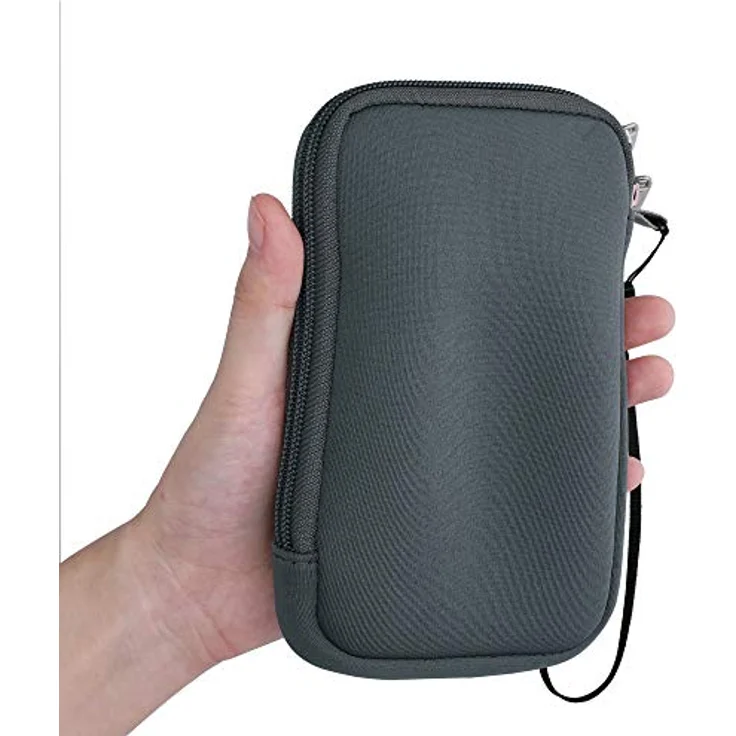 kwmobile Neopren Schutztasche kompatibel mit Nintendo 3DS XL, grau - wasserdicht, leicht und griffig mit Reißverschluss – Bild 4