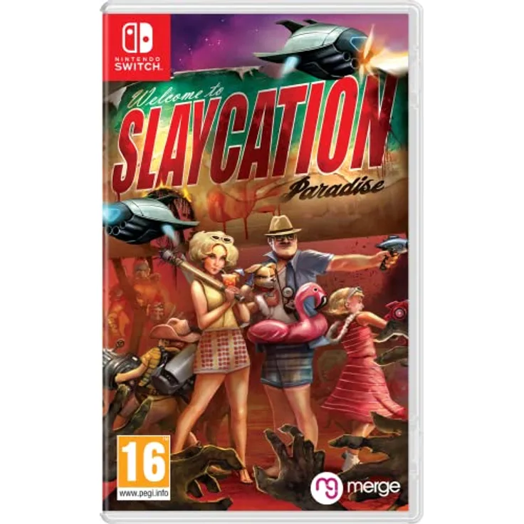 Merge Games Slaycation Paradise (Switch), apokalyptische Location, individuelles Turmverteidigungs-Setup, vielfältige Waffenauswahl